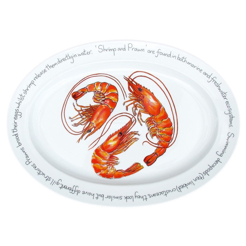 Richard Bramble Oval Plate 39cm - Shrimp