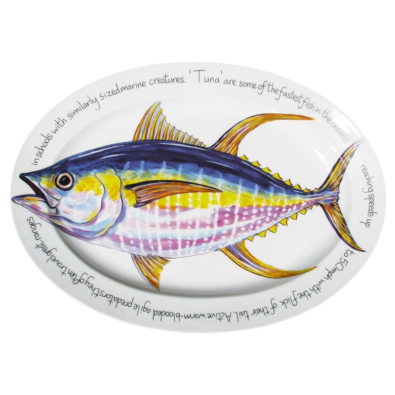 Richard Bramble Oval Plate 39cm - Tuna