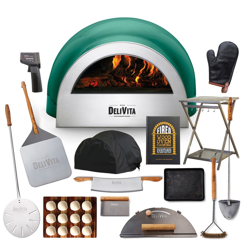 Delivita Wood-Fired Pizza/Oven - Emerald Green | Complete Collection