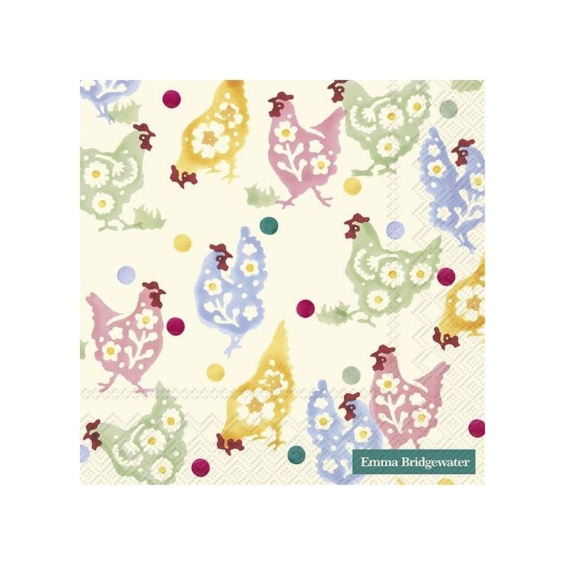 Emma Bridgewater Pack of 20 Paper Napkins - Spring Chickens