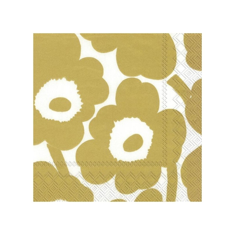 Marimekko Pack of 20 Paper Napkins - Gold Unikko