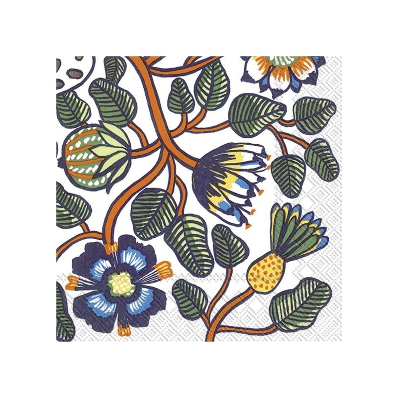 Marimekko Pack of 20 Paper Napkins - Orange Tiara
