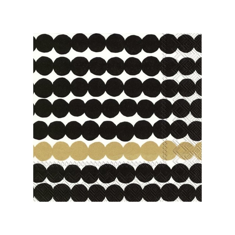 Marimekko Pack of 20 Paper Napkins - Rsymatto Black