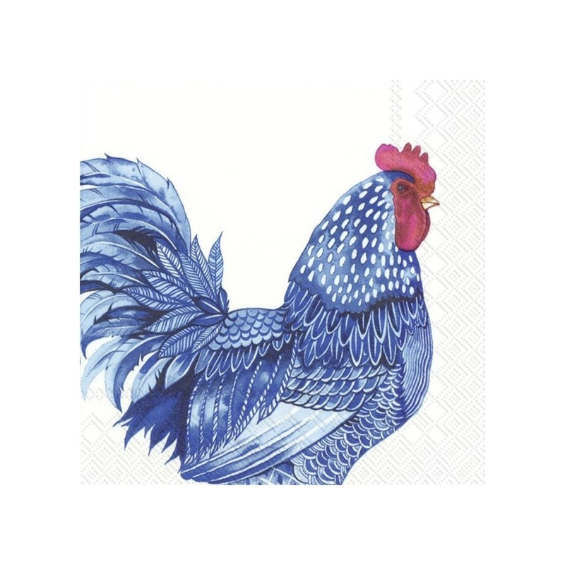 Pack of 20 Paper Napkins - Blue Plumage