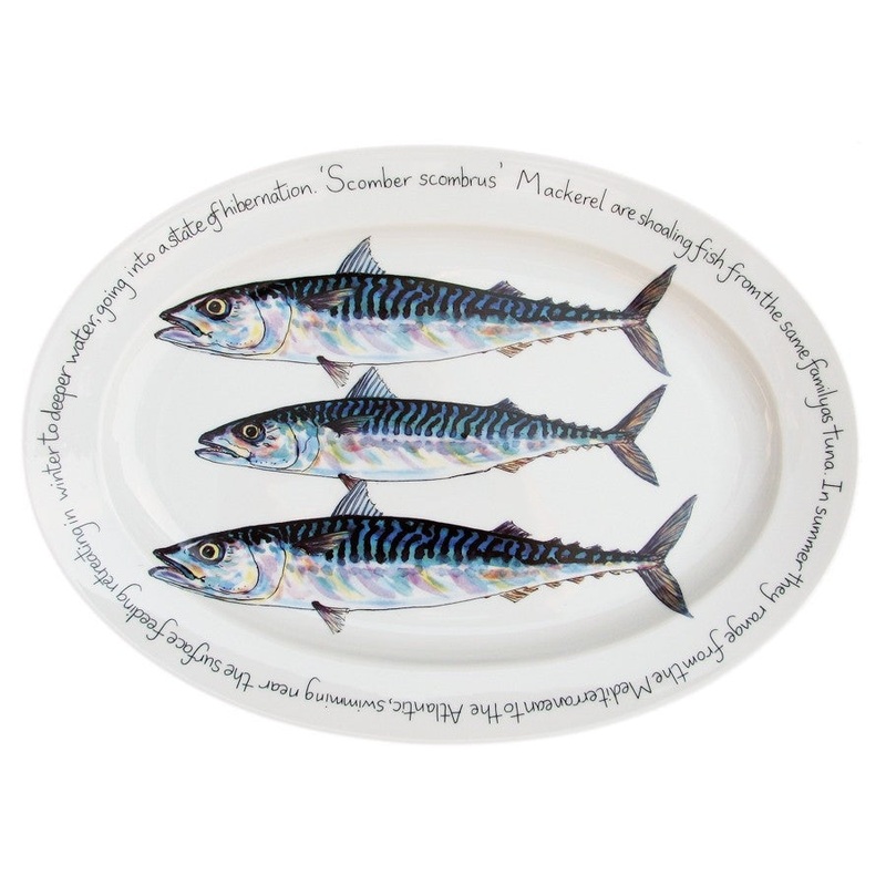 Richard Bramble Oval Plate 39cm - Mackerel