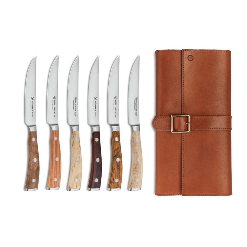 WSTHOF Ikon Steak Knife Set With Leather Case