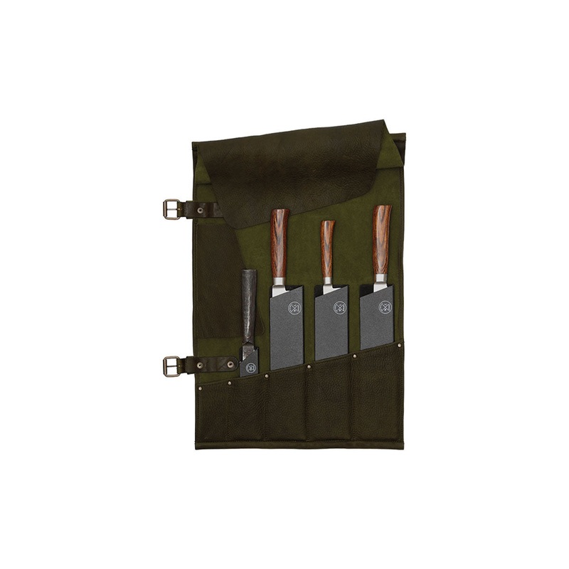Witloft 5 Pocket Leather Knife Roll - Green