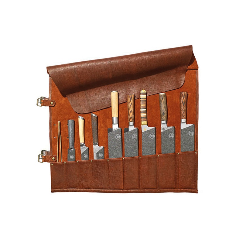 Witloft 9 Pocket Leather Knife Roll - Cognac