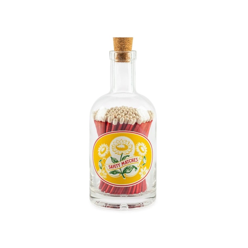Archivist Matches in Glass Bottle - Pink Flowers