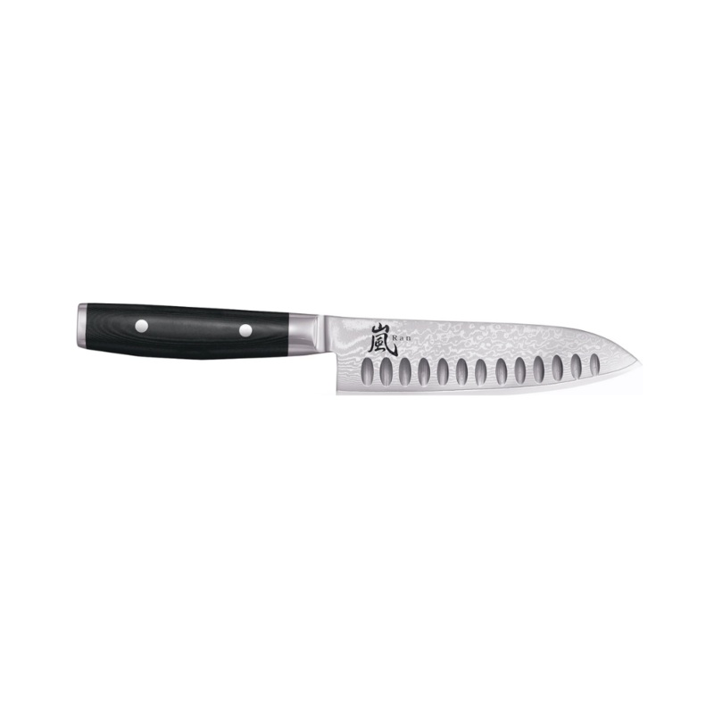 Yaxell Fluted Ran Santoku Knife - 16.5cm