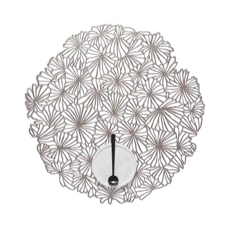 Chilewich Daisy Round Placemat - Gunmetal