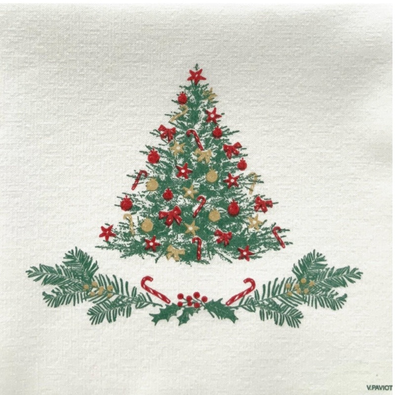 Francoise Paviot French Dinner Napkins - Christmas Tree