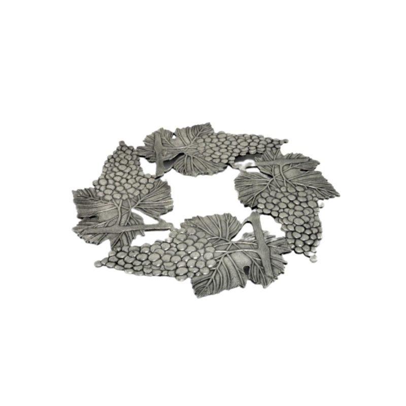 French Pewter Grape Bottle Mat