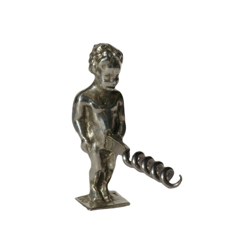 French Pewter 'Manneken Pis' Corkscrew