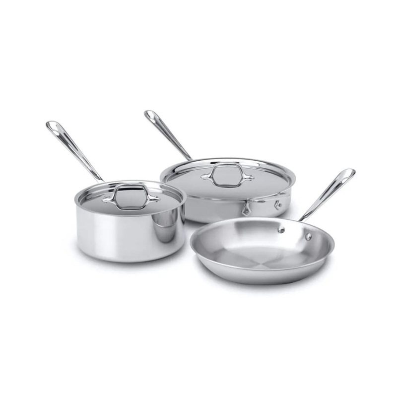 All-Clad D3 3 Piece Pan Set with Lids