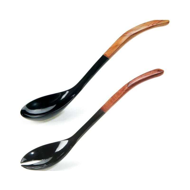 Sarah Petherick Curved Salad Servers with Rosewood Handles