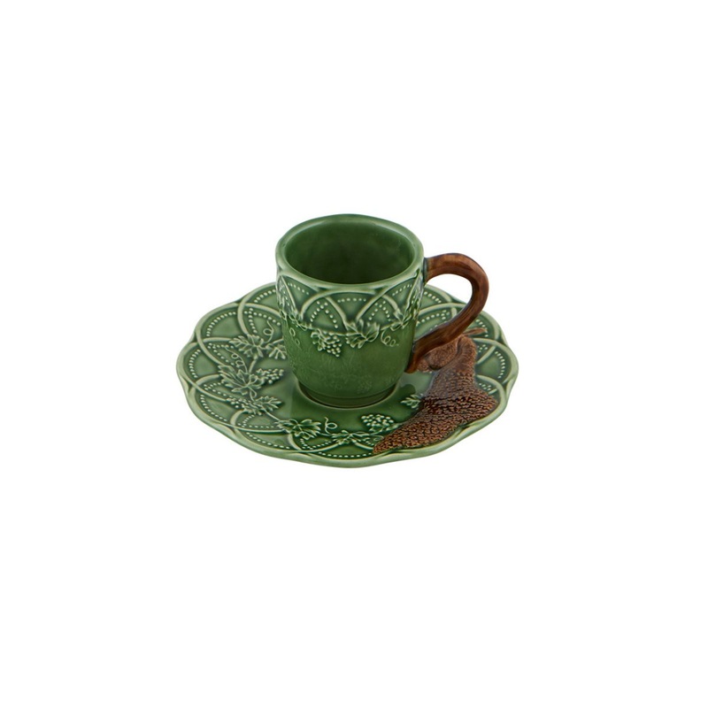 Bordallo Pinheiro Pheasant Coffee Cup & Saucer