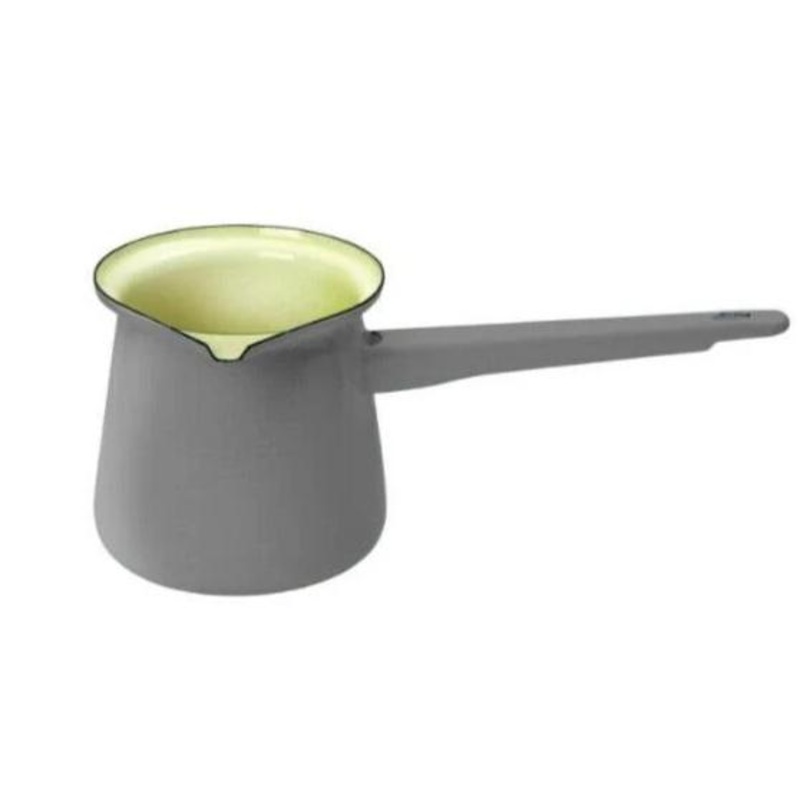Enamelled Small Turkish Coffee Pot - Grey