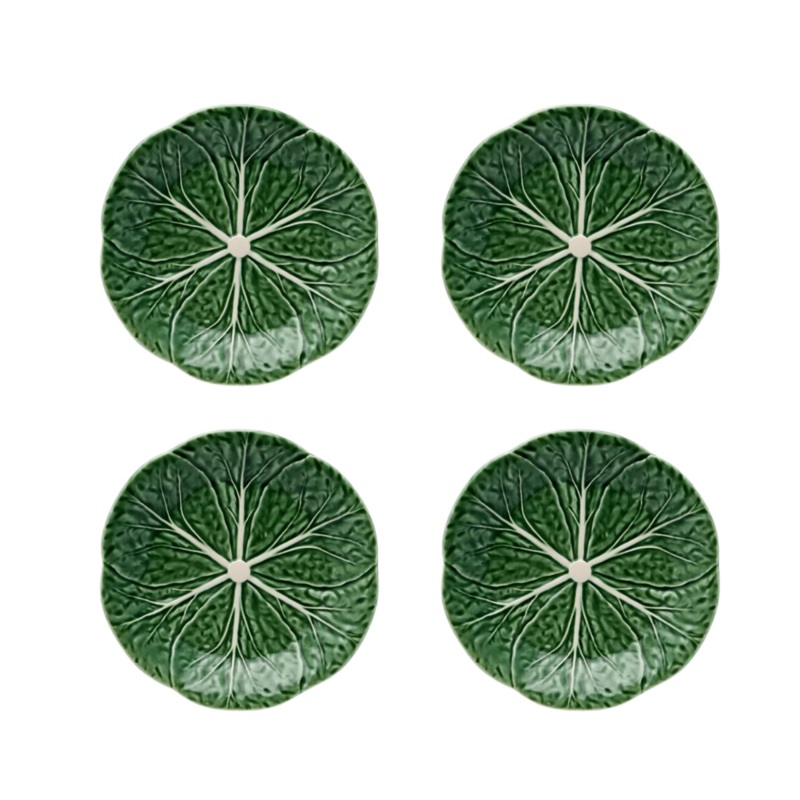 Set of 4 Bordallo Pinheiro Cabbage Side Plates - 19cm