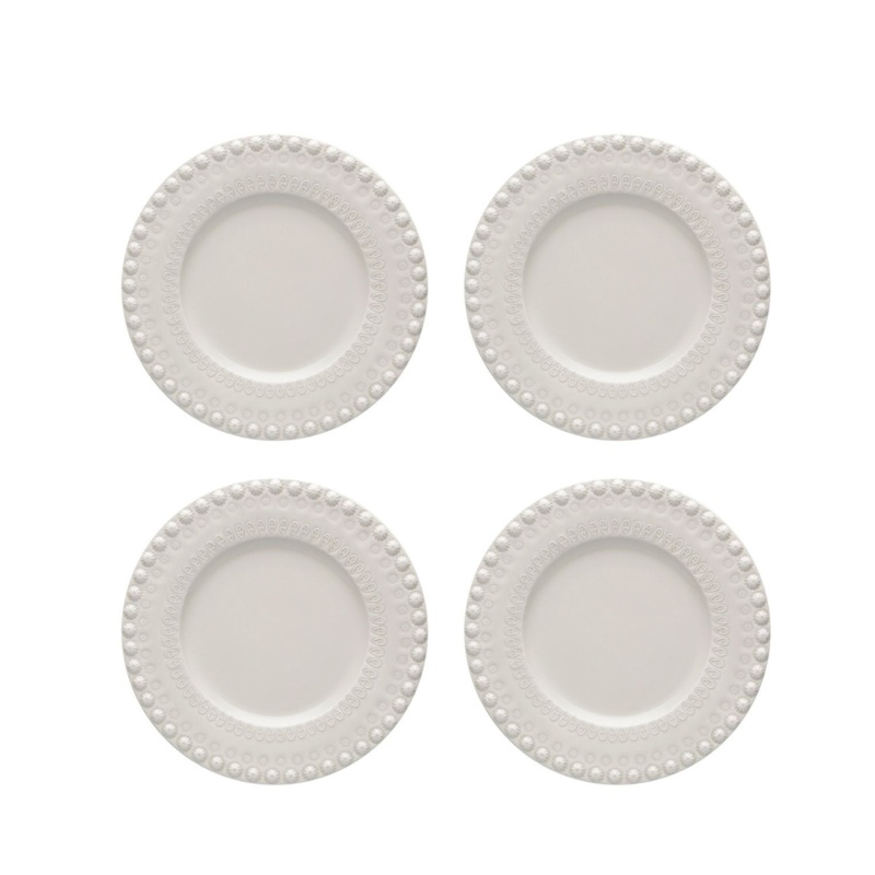 Set of 4 Bordallo Pinheiro Fantasy 22cm Side Plates - Grey