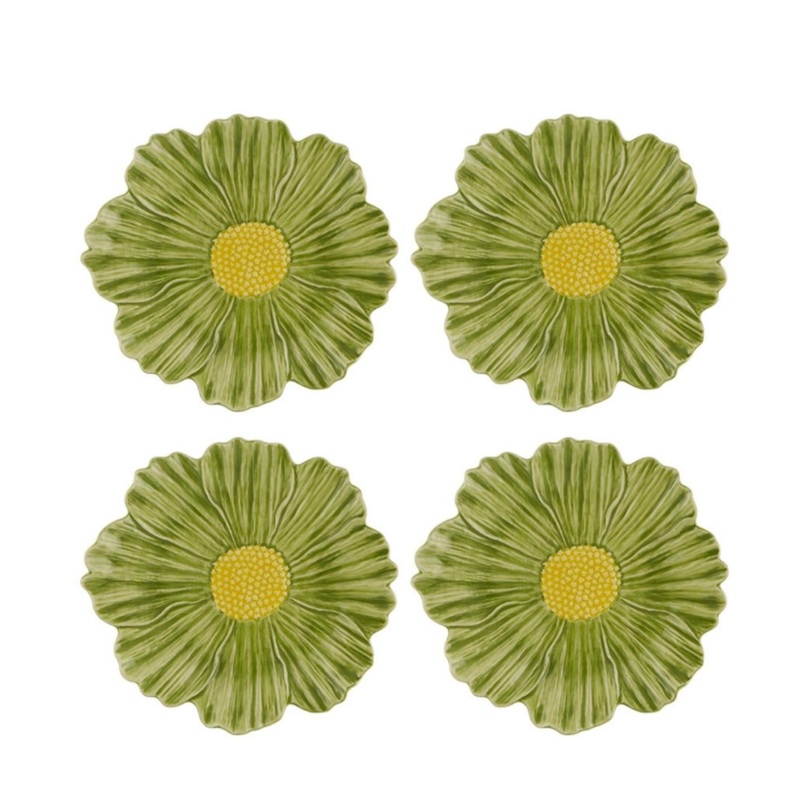 Set of 4 Bordallo Pinheiro Maria Flor 23cm Side Plates - Cosmos