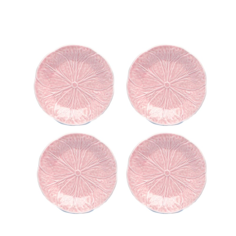 Set of 4 Bordallo Pink Cabbage Side Plates - 19cm