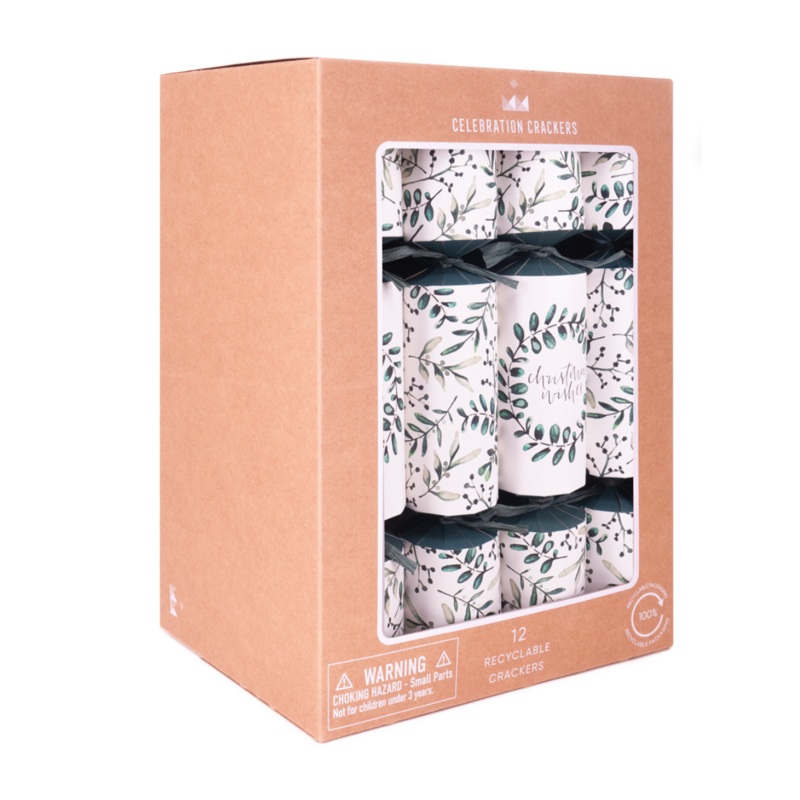 Botanical Leaves Christmas Crackers - Set of 12