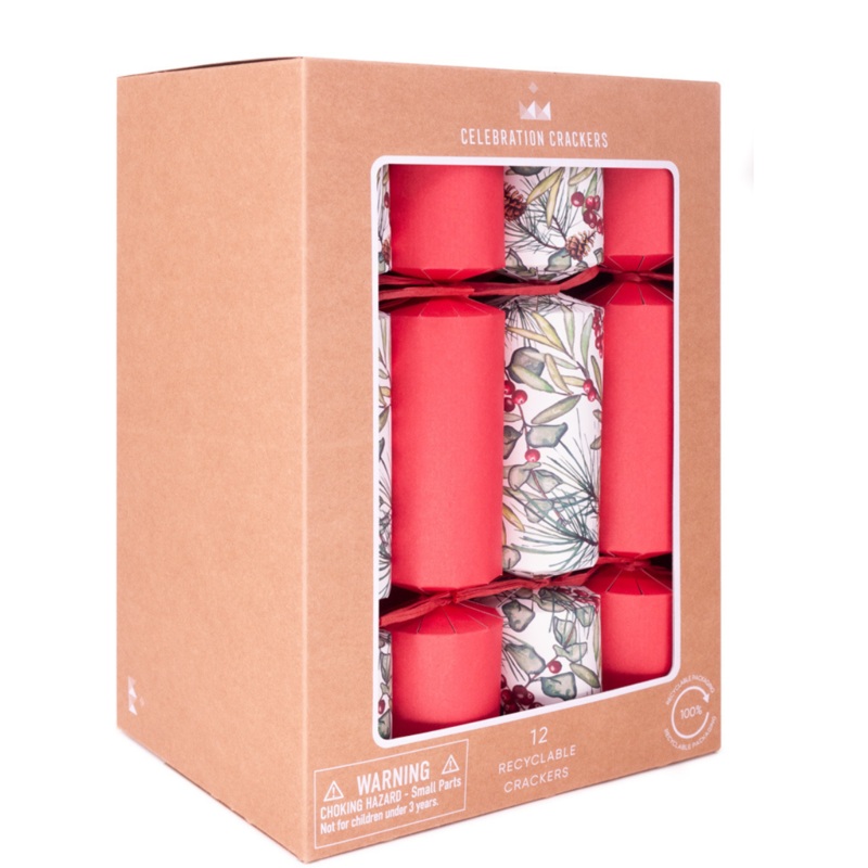 Christmas Sprig Christmas Crackers - Set of 12