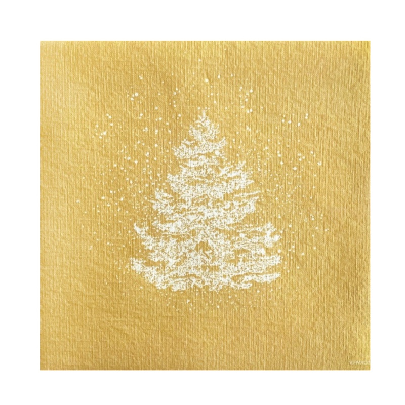Francoise Paviot Cocktail Napkin - Gold Tree