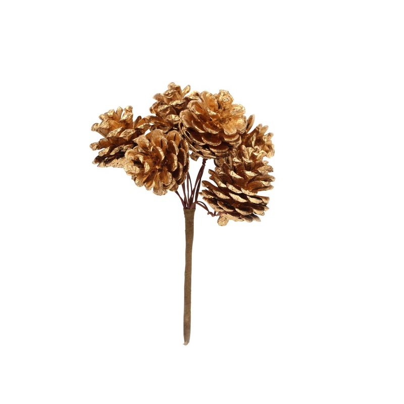 Natural/Gold Cone Decoration