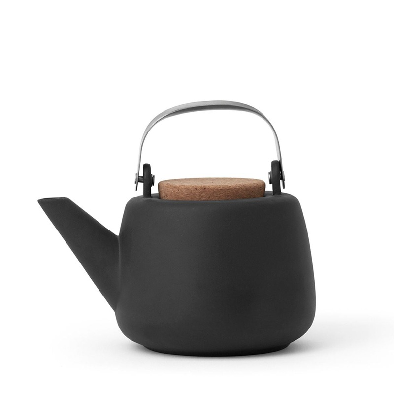 Nicola Porcelain Teapot  Charcoal 1.2l