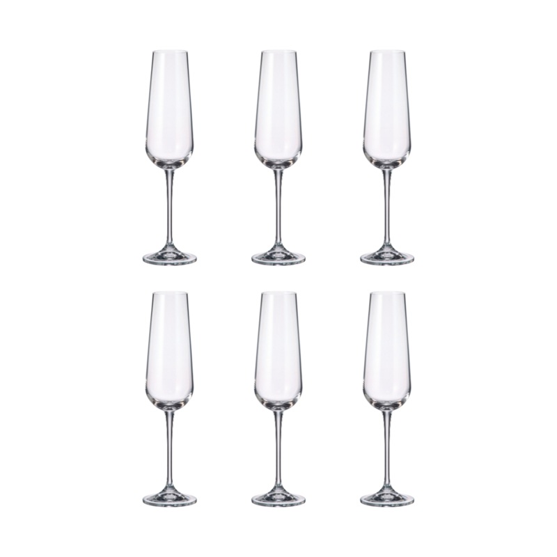 Crystal Bohemia Ardea Champagne Flutes - set of 6