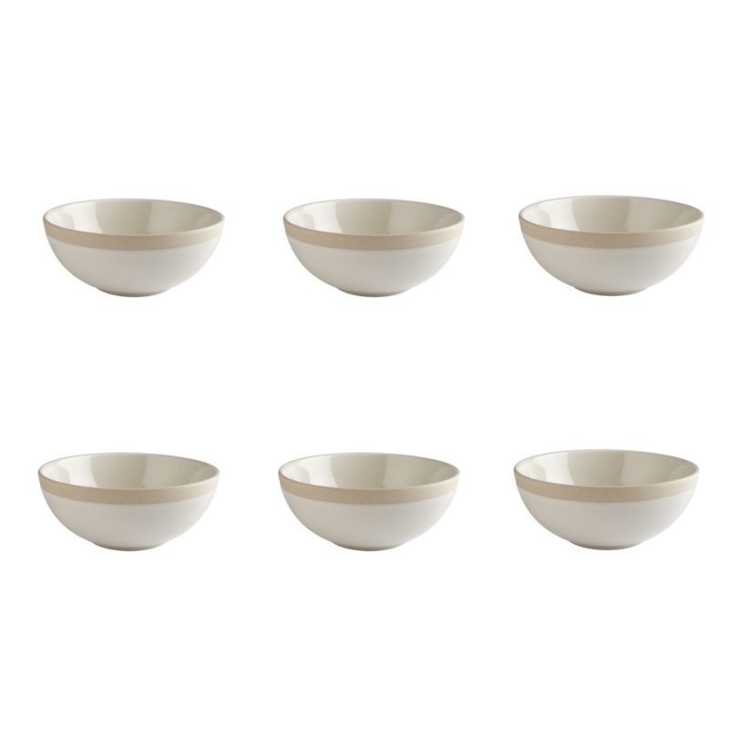 Set of 6 Elements Bone Cereal Bowl - 15.5cm