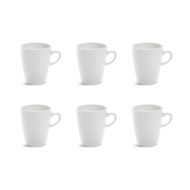 Set of 6 Pillivuyt 2nds Plisse Mug - 270ml