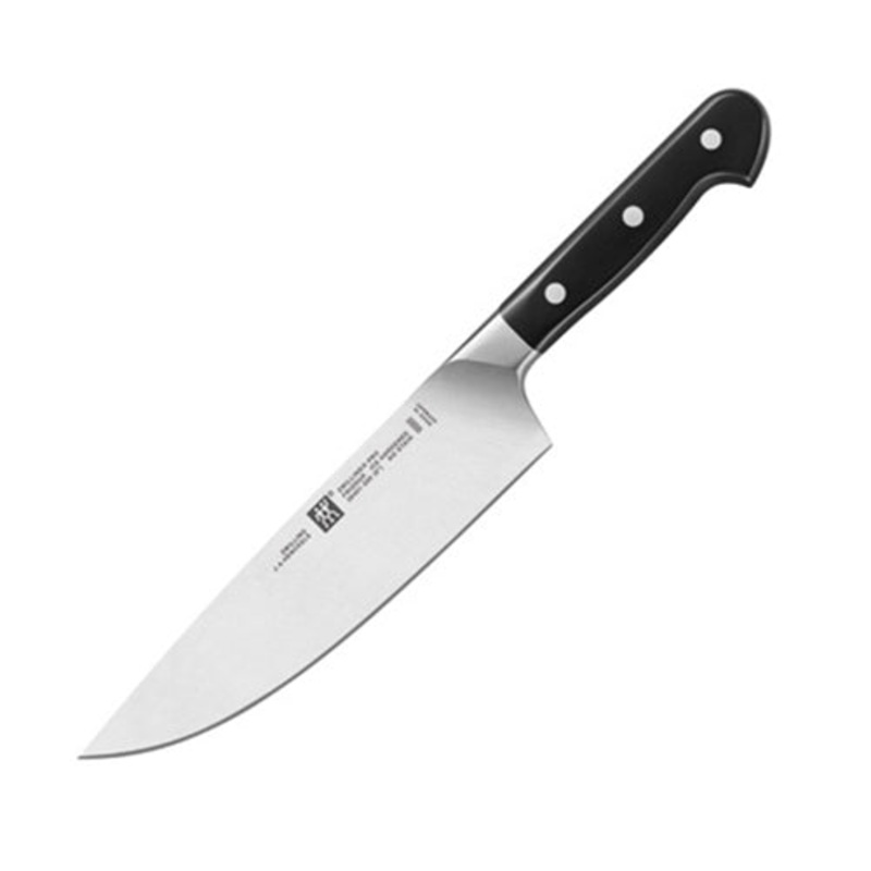 Zwilling Pro Chef Knife, Straight Back, 8", Black