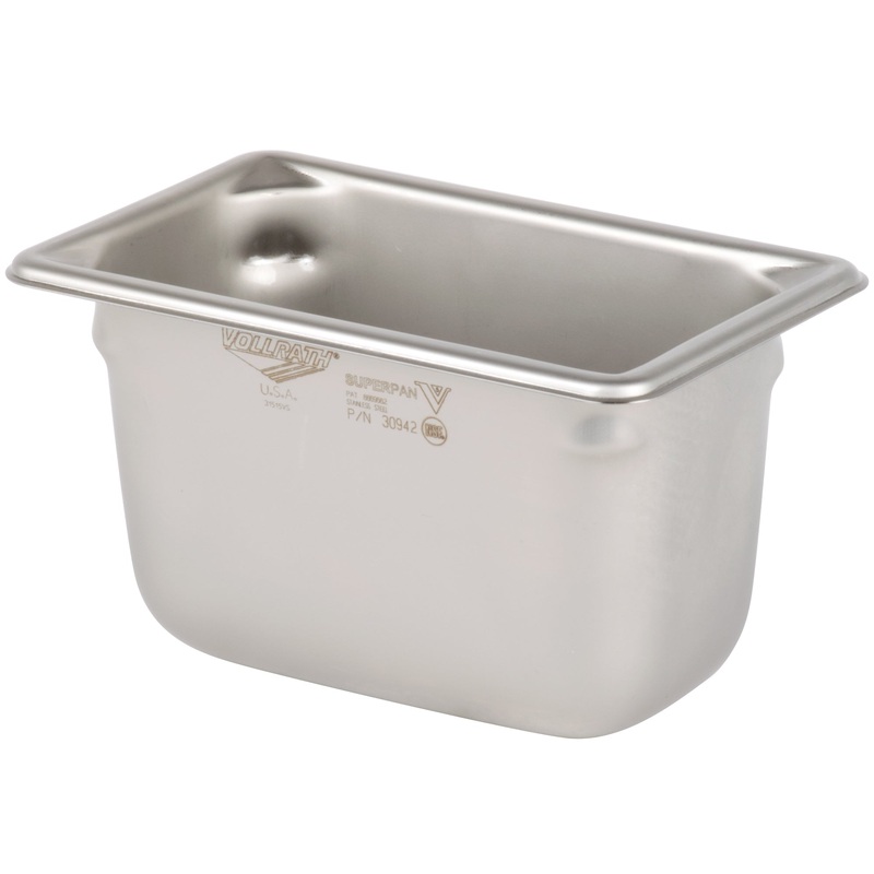 Vollrath Super Pan V 1/9 Size Food Pan, 4" Deep, 22 Gauge Stainless Steel