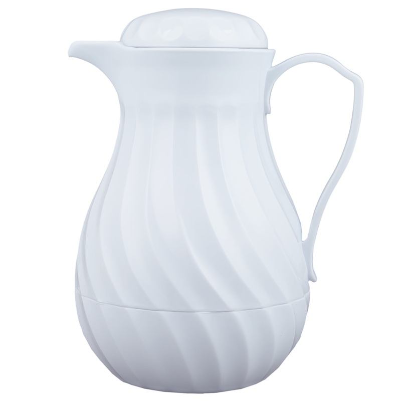 Vollrath SwirlServe Hot-N-Cold Beverage Server, 64 oz, White