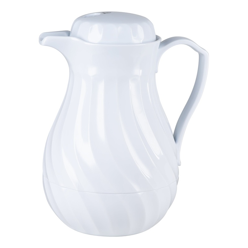 Vollrath SwirlServe Tilt & Pour Beverage Server, 64 oz, White