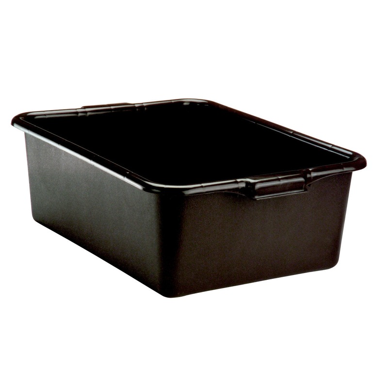 Vollrath Traex Bus/Utility Bin, 21.75" x 15.6" x 7", Black