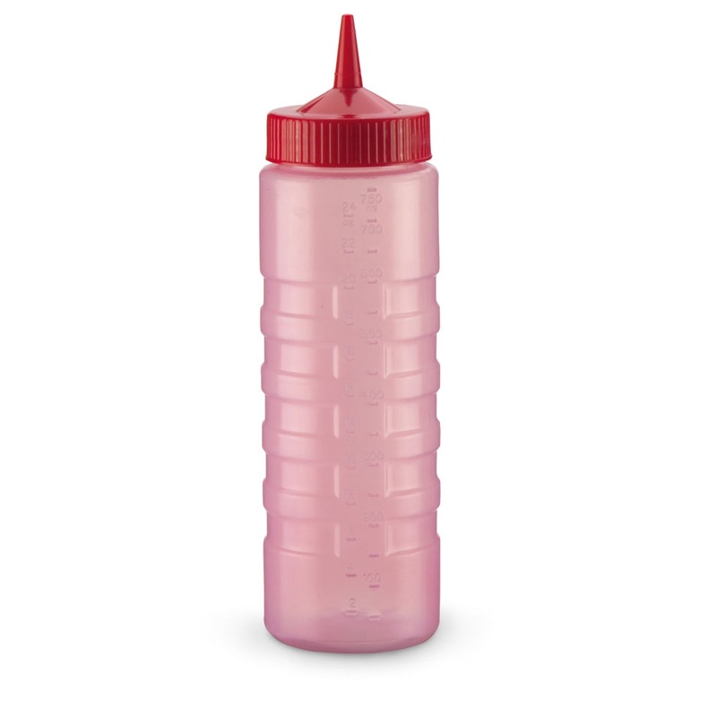 Vollrath Traex Wide Mouth, Single Tip Squeeze Bottle, 24 oz, Red