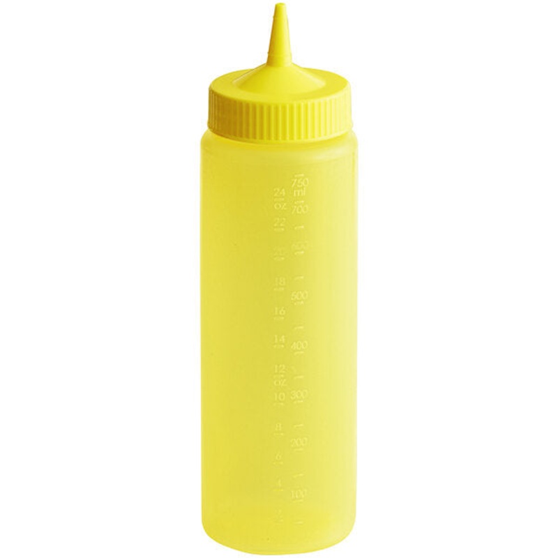 Vollrath Traex Wide Mouth, Single Tip Squeeze Bottle, 24 oz, Yellow