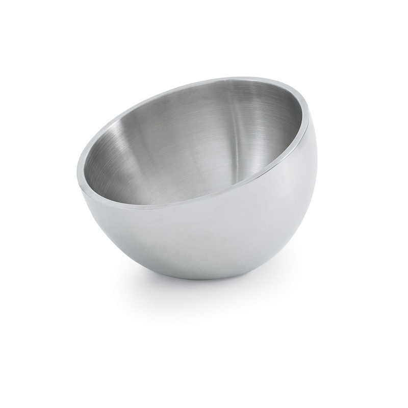 Vollrath Double-Wall Angled Insulated Display Bowl, 5 qt, Stainless Steel