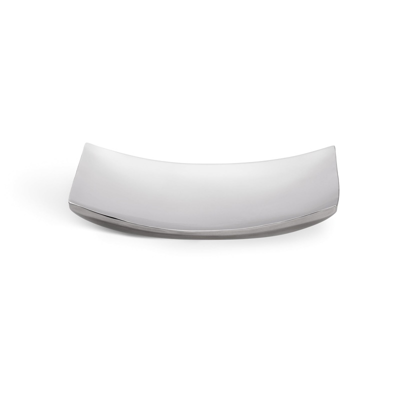 Vollrath Double Wall Curved Platter, 15" x 8.25", Polished Stainless Steel