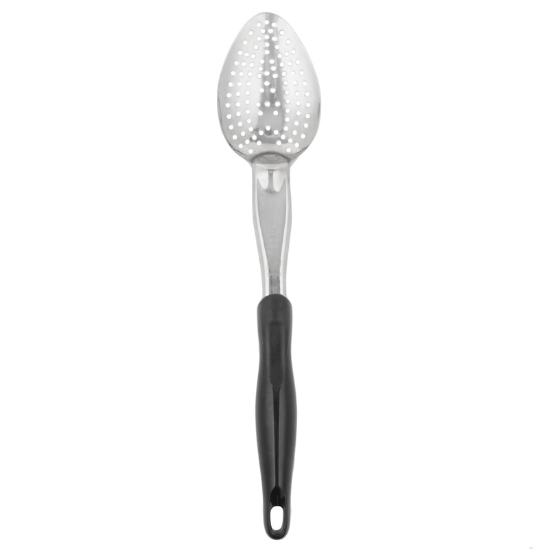 Vollrath Ergo Grip Perforated Basting Spoon, Stainless/Nylon Handle, Black