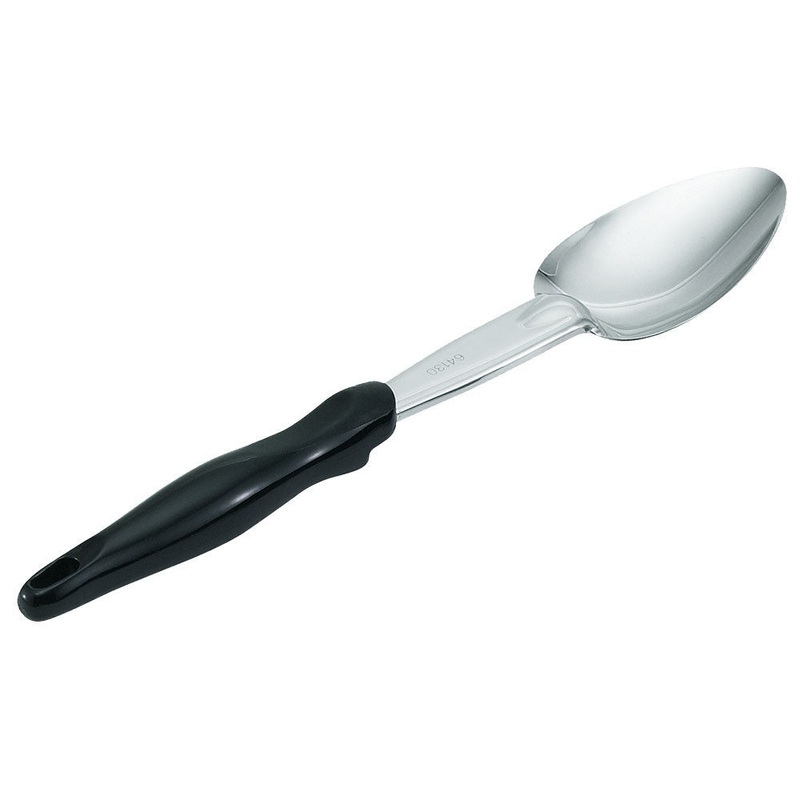 Vollrath Ergo Grip Solid Basting Spoon, Stainless/Nylon Handle, Black