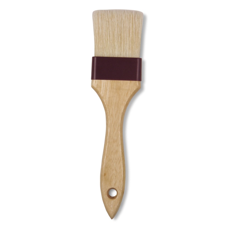 Vollrath Flat Pastry Brush, Natural Boar Bristles, 2", Wood Handle