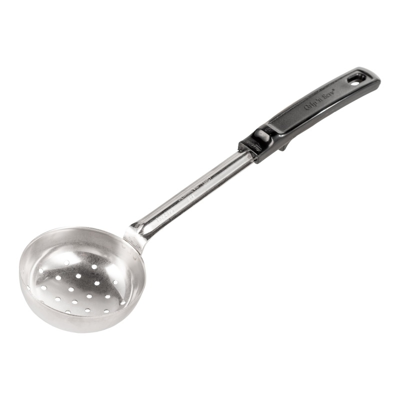 Vollrath Grip N Serve Perforated Round Spoodle, 4 oz, Black Handle