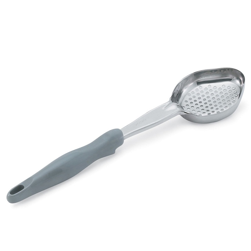 Vollrath Heavy-Duty Color Coded Oval Perforated Spoodle, 4 oz, Grey