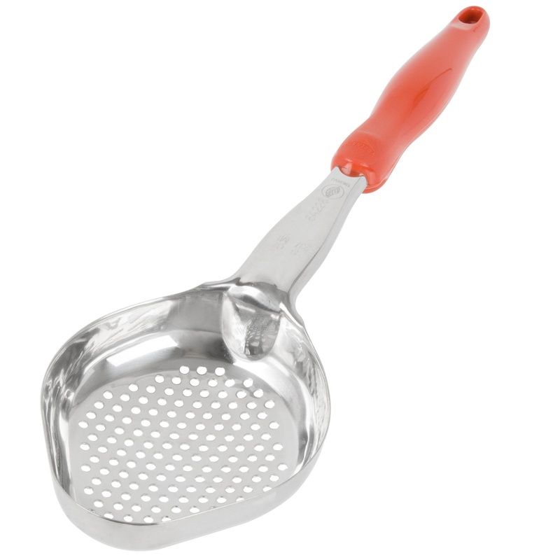 Vollrath Heavy-Duty Color Coded Oval Perforated Spoodle, 8 oz, Orange