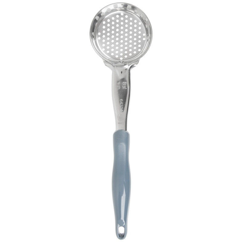 Vollrath Heavy-Duty Color Coded Round Perforated Spoodle, 4 oz, Grey